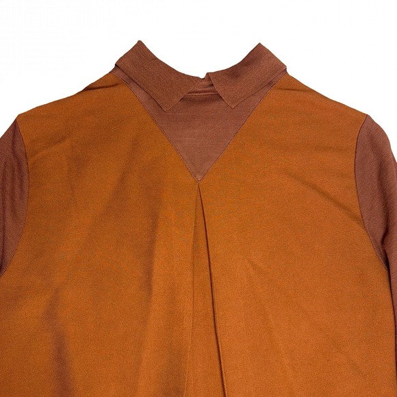 Lacoste Womens Wool Blend Long Sleeve Polo Dress Brown Colorblock Size 38 US 6 - Picture 10 of 16